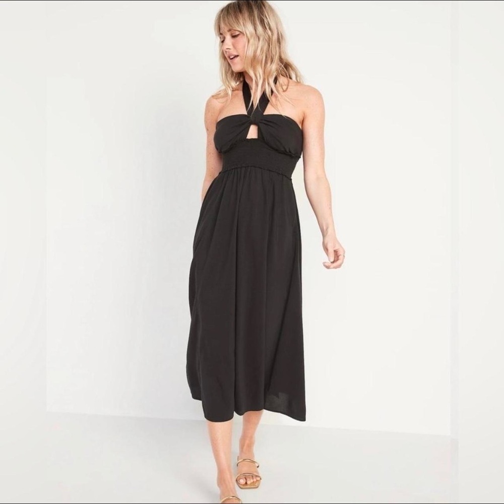 NWT OLD NAVY Elegant Black Halter Dress XS summer dress